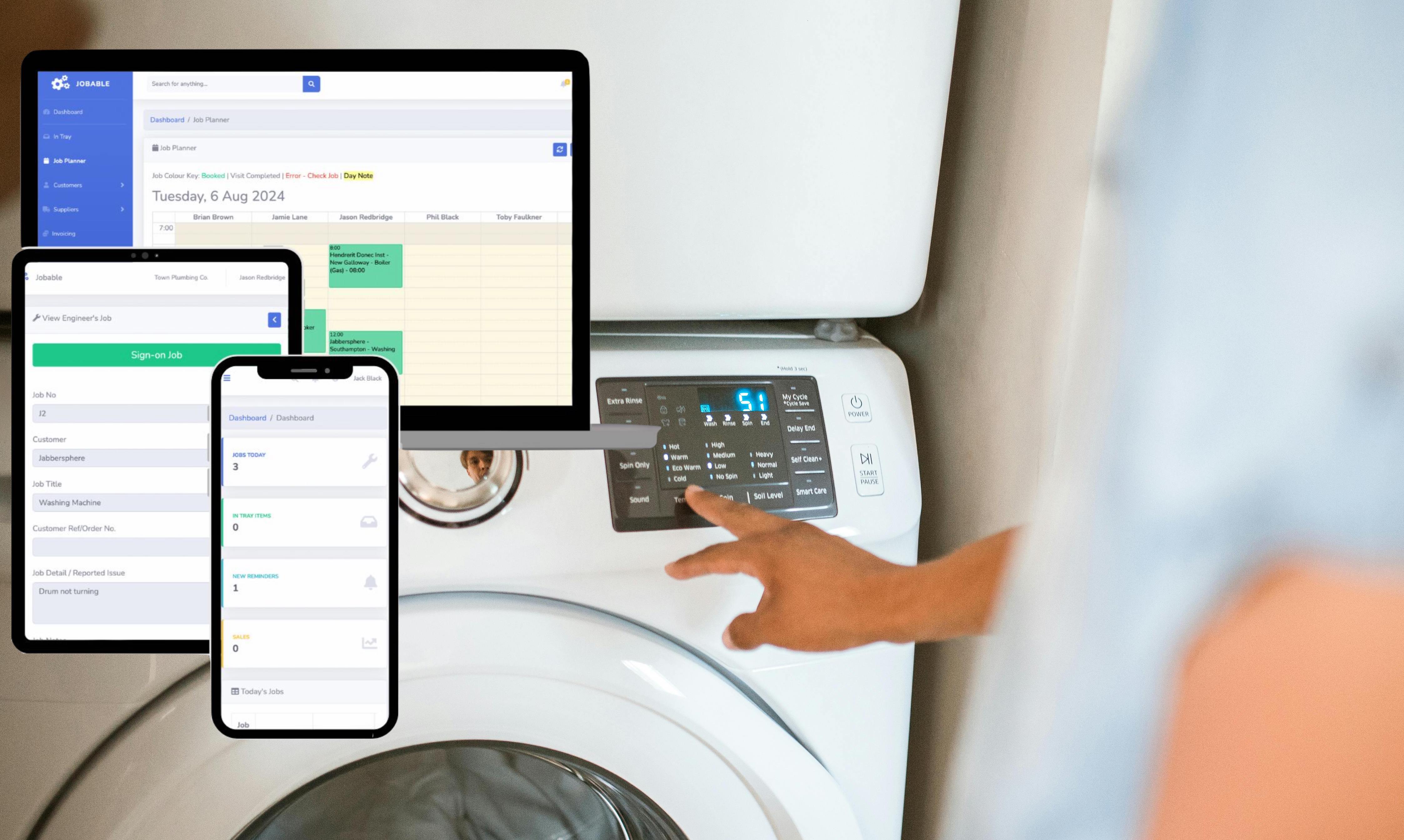 Service engineer management software for domestic-appliance-engineers